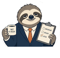 NAPP sloth holding a checklist